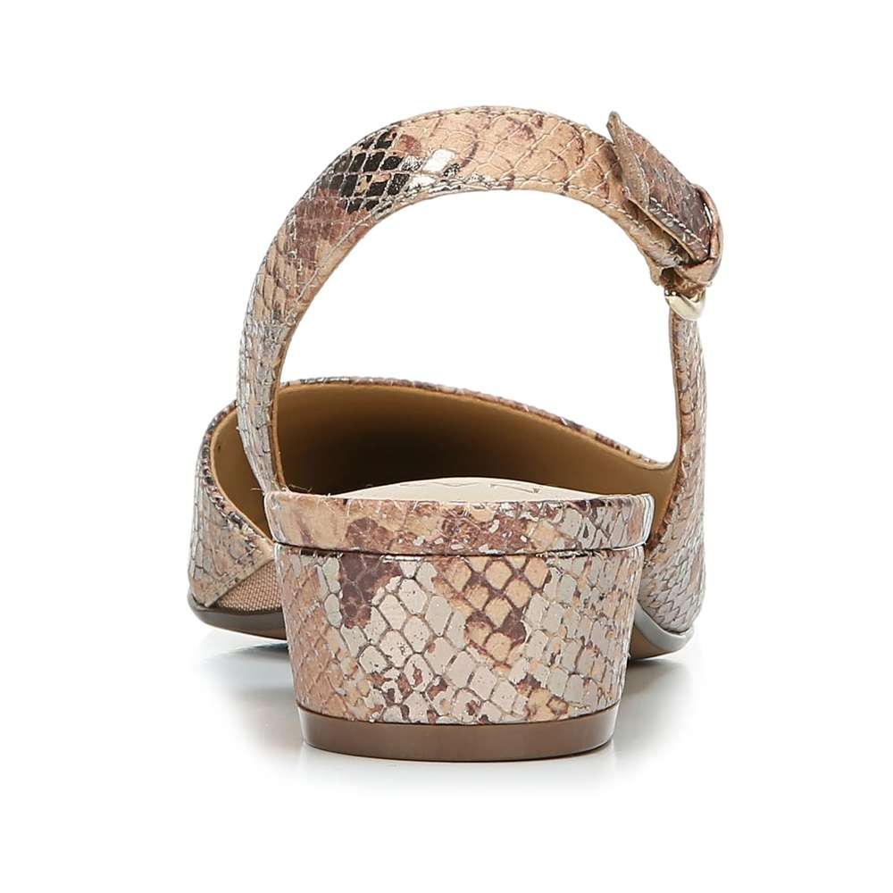 Banks Slingback - Tan Metallic Snake