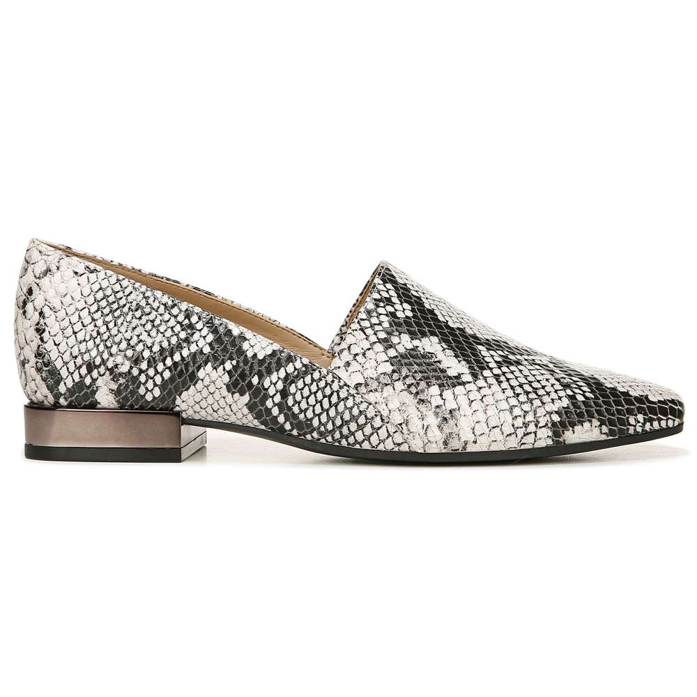 Collette Loafer - Black/White Snake