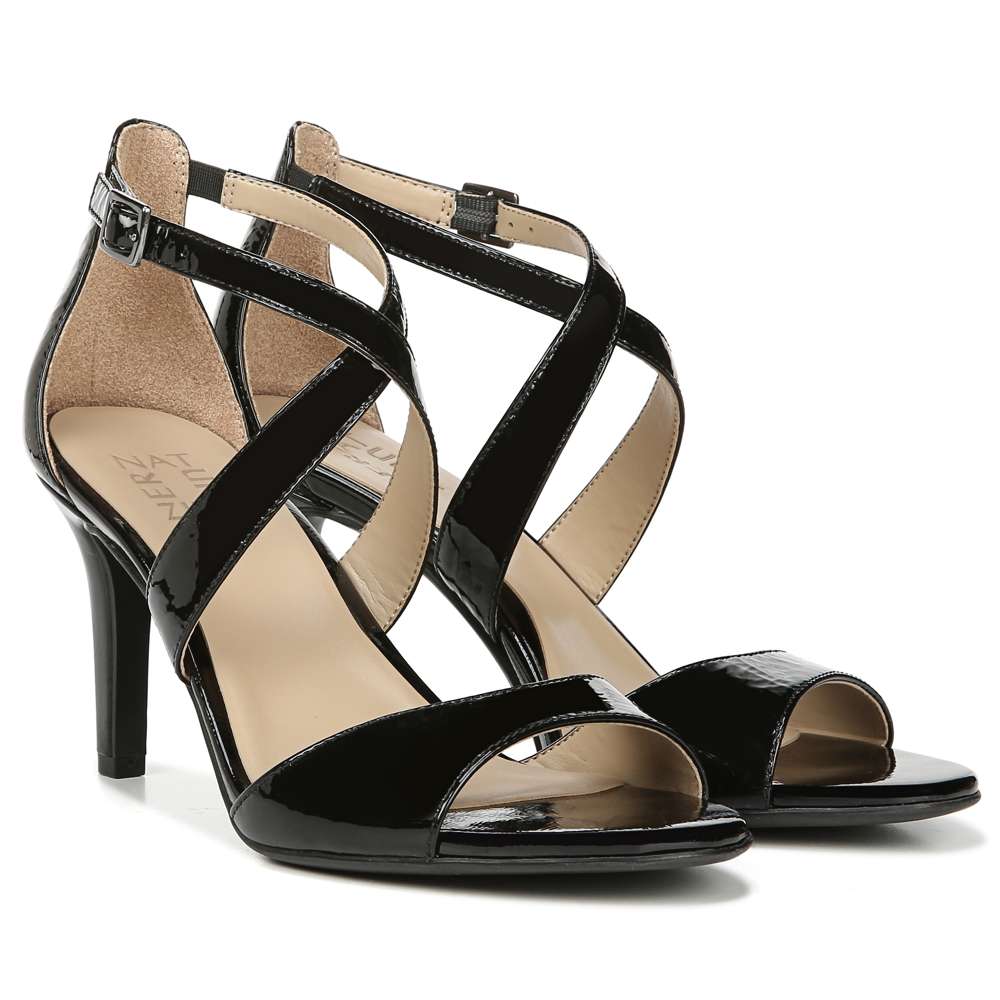 Kyra Heeled Sandal - Black Patent