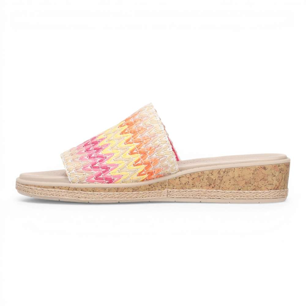 Breezy Wedge Sandals - Pink Tropical